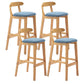 Scandinavian Upholstered Low Back Footrest Stool Matte Finish Rubberwood Barstool Sky Blue 4 Piece Set Clearhalo 'Bar Furniture' 'Bar Stools' 'bar_stools' 'furn' 'furn_bar_stools' 'Furniture' 'furniture_bar_stools' 'Kitchen & Dining Furniture' 4807812