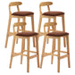 Scandinavian Upholstered Low Back Footrest Stool Matte Finish Rubberwood Barstool Coffee 4 Piece Set Clearhalo 'Bar Furniture' 'Bar Stools' 'bar_stools' 'furn' 'furn_bar_stools' 'Furniture' 'furniture_bar_stools' 'Kitchen & Dining Furniture' 4807814