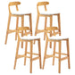 Scandinavian Upholstered Low Back Footrest Stool Matte Finish Rubberwood Barstool White 4 Piece Set Clearhalo 'Bar Furniture' 'Bar Stools' 'bar_stools' 'furn' 'furn_bar_stools' 'Furniture' 'furniture_bar_stools' 'Kitchen & Dining Furniture' 4807821