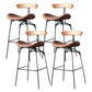 Industrial Footrest Low Back Barstool Matte Finish Leather Milk Tea Shop Stool Light Brown Dark Brown 4 Piece Set Clearhalo 'Bar Furniture' 'Bar Stools' 'bar_stools' 'furn' 'furn_bar_stools' 'Furniture' 'furniture_bar_stools' 'Kitchen & Dining Furniture' 4807825