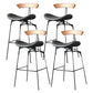 Industrial Footrest Low Back Barstool Matte Finish Leather Milk Tea Shop Stool Light Brown Gray 4 Piece Set Clearhalo 'Bar Furniture' 'Bar Stools' 'bar_stools' 'furn' 'furn_bar_stools' 'Furniture' 'furniture_bar_stools' 'Kitchen & Dining Furniture' 4807827