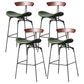 Industrial Footrest Low Back Barstool Matte Finish Leather Milk Tea Shop Stool Dark Brown Green 4 Piece Set Clearhalo 'Bar Furniture' 'Bar Stools' 'bar_stools' 'furn' 'furn_bar_stools' 'Furniture' 'furniture_bar_stools' 'Kitchen & Dining Furniture' 4807833