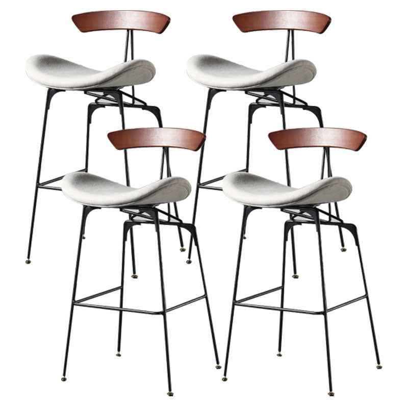 Industrial Footrest Low Back Barstool Matte Finish Leather Milk Tea Shop Stool Dark Brown Beige 4 Piece Set Clearhalo 'Bar Furniture' 'Bar Stools' 'bar_stools' 'furn' 'furn_bar_stools' 'Furniture' 'furniture_bar_stools' 'Kitchen & Dining Furniture' 4807843