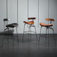 Industrial Footrest Low Back Barstool Matte Finish Leather Milk Tea Shop Stool Clearhalo 'Bar Furniture' 'Bar Stools' 'bar_stools' 'furn' 'furn_bar_stools' 'Furniture' 'furniture_bar_stools' 'Kitchen & Dining Furniture' 4807845