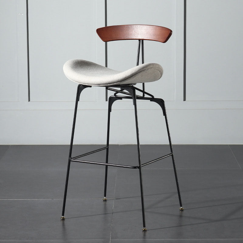 Industrial Footrest Low Back Barstool Matte Finish Leather Milk Tea Shop Stool Clearhalo 'Bar Furniture' 'Bar Stools' 'bar_stools' 'furn' 'furn_bar_stools' 'Furniture' 'furniture_bar_stools' 'Kitchen & Dining Furniture' 4807848