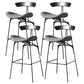 Industrial Footrest Low Back Barstool Matte Finish Leather Milk Tea Shop Stool Black Light Grey 4 Piece Set Clearhalo 'Bar Furniture' 'Bar Stools' 'bar_stools' 'furn' 'furn_bar_stools' 'Furniture' 'furniture_bar_stools' 'Kitchen & Dining Furniture' 4807849