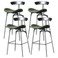 Industrial Footrest Low Back Barstool Matte Finish Leather Milk Tea Shop Stool Black Green 4 Piece Set Clearhalo 'Bar Furniture' 'Bar Stools' 'bar_stools' 'furn' 'furn_bar_stools' 'Furniture' 'furniture_bar_stools' 'Kitchen & Dining Furniture' 4807850