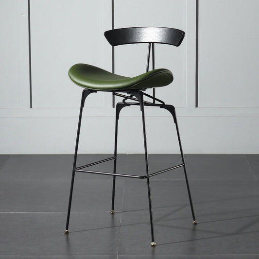 Industrial Footrest Low Back Barstool Matte Finish Leather Milk Tea Shop Stool Clearhalo 'Bar Furniture' 'Bar Stools' 'bar_stools' 'furn' 'furn_bar_stools' 'Furniture' 'furniture_bar_stools' 'Kitchen & Dining Furniture' 4807851