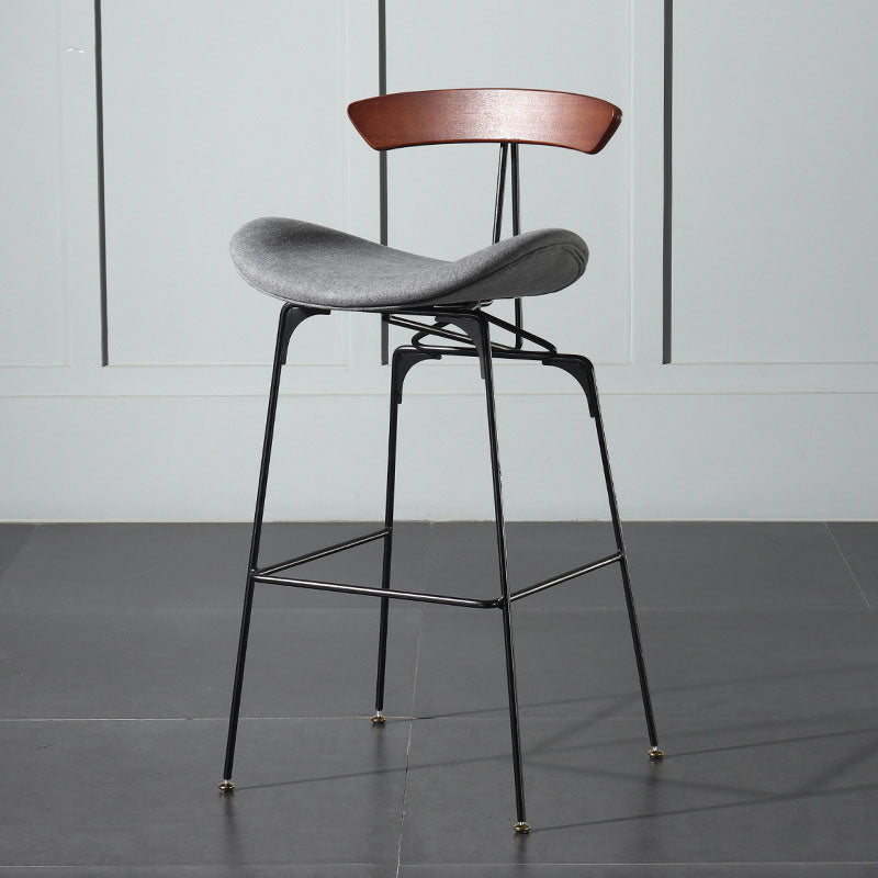 Industrial Footrest Low Back Barstool Matte Finish Leather Milk Tea Shop Stool Clearhalo 'Bar Furniture' 'Bar Stools' 'bar_stools' 'furn' 'furn_bar_stools' 'Furniture' 'furniture_bar_stools' 'Kitchen & Dining Furniture' 4807855