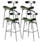Industrial Footrest Low Back Barstool Matte Finish Leather Milk Tea Shop Stool Black Dark Green 4 Piece Set Clearhalo 'Bar Furniture' 'Bar Stools' 'bar_stools' 'furn' 'furn_bar_stools' 'Furniture' 'furniture_bar_stools' 'Kitchen & Dining Furniture' 4807857