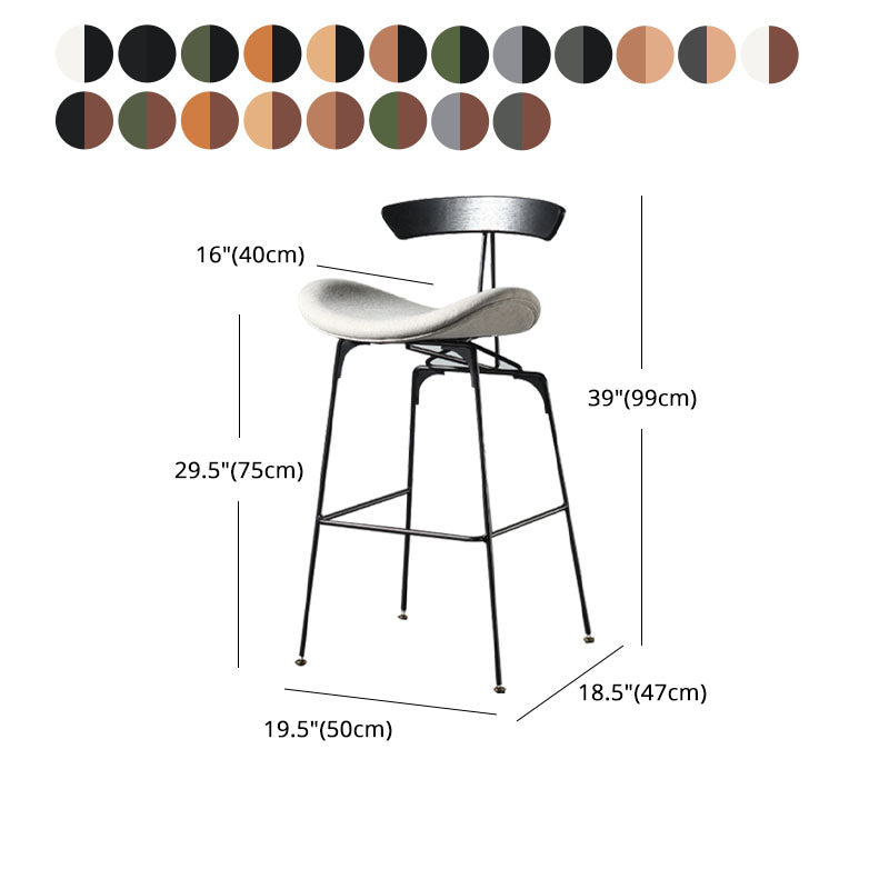 Industrial Footrest Low Back Barstool Matte Finish Leather Milk Tea Shop Stool Clearhalo 'Bar Furniture' 'Bar Stools' 'bar_stools' 'furn' 'furn_bar_stools' 'Furniture' 'furniture_bar_stools' 'Kitchen & Dining Furniture' 4807860
