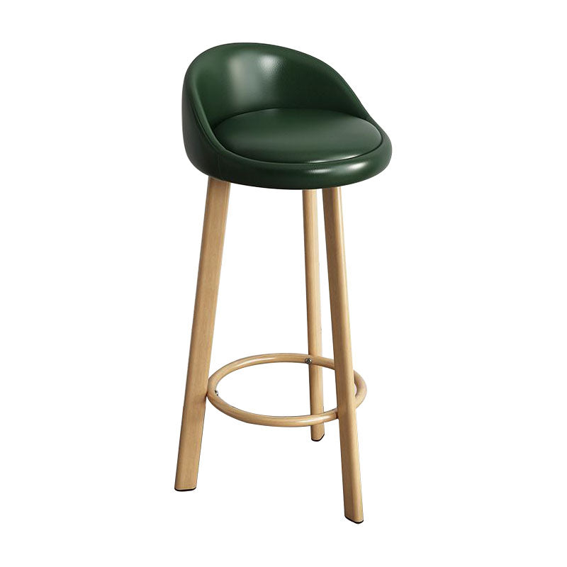 Glam Reception Upholstered Stool Matte Finish Round Footrest Stool Blackish Green Natural 1 Piece Clearhalo 'Bar Furniture' 'Bar Stools' 'bar_stools' 'furn' 'furn_bar_stools' 'Furniture' 'furniture_bar_stools' 'Kitchen & Dining Furniture' 4807900