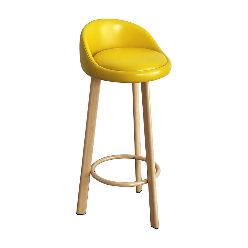 Glam Reception Upholstered Stool Matte Finish Round Footrest Stool Yellow Natural 1 Piece Clearhalo 'Bar Furniture' 'Bar Stools' 'bar_stools' 'furn' 'furn_bar_stools' 'Furniture' 'furniture_bar_stools' 'Kitchen & Dining Furniture' 4807902