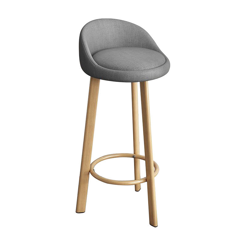 Glam Reception Upholstered Stool Matte Finish Round Footrest Stool Grey Natural 1 Piece Clearhalo 'Bar Furniture' 'Bar Stools' 'bar_stools' 'furn' 'furn_bar_stools' 'Furniture' 'furniture_bar_stools' 'Kitchen & Dining Furniture' 4807905