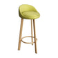 Glam Reception Upholstered Stool Matte Finish Round Footrest Stool Green Natural 1 Piece Clearhalo 'Bar Furniture' 'Bar Stools' 'bar_stools' 'furn' 'furn_bar_stools' 'Furniture' 'furniture_bar_stools' 'Kitchen & Dining Furniture' 4807907