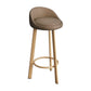 Glam Reception Upholstered Stool Matte Finish Round Footrest Stool Coffee Natural 1 Piece Clearhalo 'Bar Furniture' 'Bar Stools' 'bar_stools' 'furn' 'furn_bar_stools' 'Furniture' 'furniture_bar_stools' 'Kitchen & Dining Furniture' 4807910