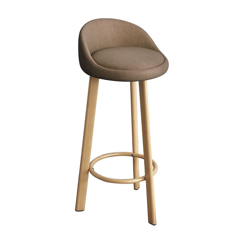 Glam Reception Upholstered Stool Matte Finish Round Footrest Stool Coffee Natural 1 Piece Clearhalo 'Bar Furniture' 'Bar Stools' 'bar_stools' 'furn' 'furn_bar_stools' 'Furniture' 'furniture_bar_stools' 'Kitchen & Dining Furniture' 4807910
