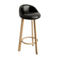 Glam Reception Upholstered Stool Matte Finish Round Footrest Stool Gloss Black Natural 1 Piece Clearhalo 'Bar Furniture' 'Bar Stools' 'bar_stools' 'furn' 'furn_bar_stools' 'Furniture' 'furniture_bar_stools' 'Kitchen & Dining Furniture' 4807912