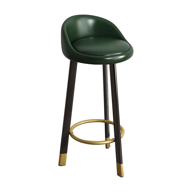 Glam Reception Upholstered Stool Matte Finish Round Footrest Stool Blackish Green Black 1 Piece Clearhalo 'Bar Furniture' 'Bar Stools' 'bar_stools' 'furn' 'furn_bar_stools' 'Furniture' 'furniture_bar_stools' 'Kitchen & Dining Furniture' 4807915