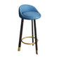 Glam Reception Upholstered Stool Matte Finish Round Footrest Stool Lake Blue Black 1 Piece Clearhalo 'Bar Furniture' 'Bar Stools' 'bar_stools' 'furn' 'furn_bar_stools' 'Furniture' 'furniture_bar_stools' 'Kitchen & Dining Furniture' 4807920