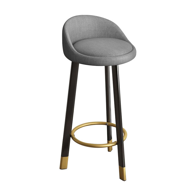 Glam Reception Upholstered Stool Matte Finish Round Footrest Stool Grey Black 1 Piece Clearhalo 'Bar Furniture' 'Bar Stools' 'bar_stools' 'furn' 'furn_bar_stools' 'Furniture' 'furniture_bar_stools' 'Kitchen & Dining Furniture' 4807921