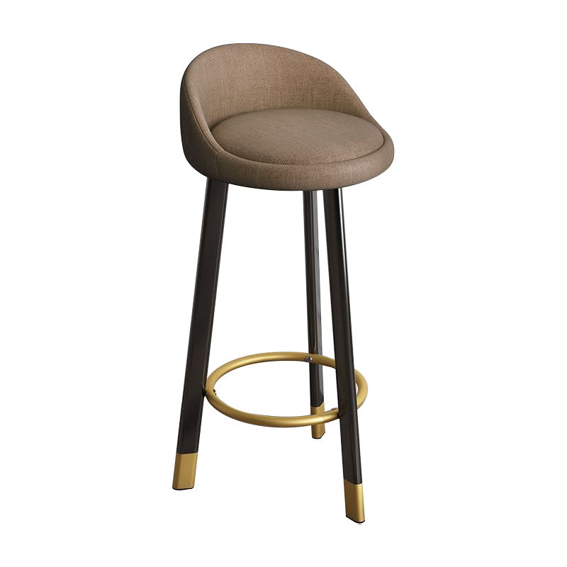 Glam Reception Upholstered Stool Matte Finish Round Footrest Stool Coffee Black 1 Piece Clearhalo 'Bar Furniture' 'Bar Stools' 'bar_stools' 'furn' 'furn_bar_stools' 'Furniture' 'furniture_bar_stools' 'Kitchen & Dining Furniture' 4807923