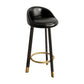 Glam Reception Upholstered Stool Matte Finish Round Footrest Stool Gloss Black Black 1 Piece Clearhalo 'Bar Furniture' 'Bar Stools' 'bar_stools' 'furn' 'furn_bar_stools' 'Furniture' 'furniture_bar_stools' 'Kitchen & Dining Furniture' 4807924