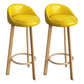 Glam Reception Upholstered Stool Matte Finish Round Footrest Stool Yellow Natural 2 Piece Set Clearhalo 'Bar Furniture' 'Bar Stools' 'bar_stools' 'furn' 'furn_bar_stools' 'Furniture' 'furniture_bar_stools' 'Kitchen & Dining Furniture' 4807927