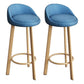 Glam Reception Upholstered Stool Matte Finish Round Footrest Stool Lake Blue Natural 2 Piece Set Clearhalo 'Bar Furniture' 'Bar Stools' 'bar_stools' 'furn' 'furn_bar_stools' 'Furniture' 'furniture_bar_stools' 'Kitchen & Dining Furniture' 4807928