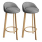 Glam Reception Upholstered Stool Matte Finish Round Footrest Stool Grey Natural 2 Piece Set Clearhalo 'Bar Furniture' 'Bar Stools' 'bar_stools' 'furn' 'furn_bar_stools' 'Furniture' 'furniture_bar_stools' 'Kitchen & Dining Furniture' 4807929