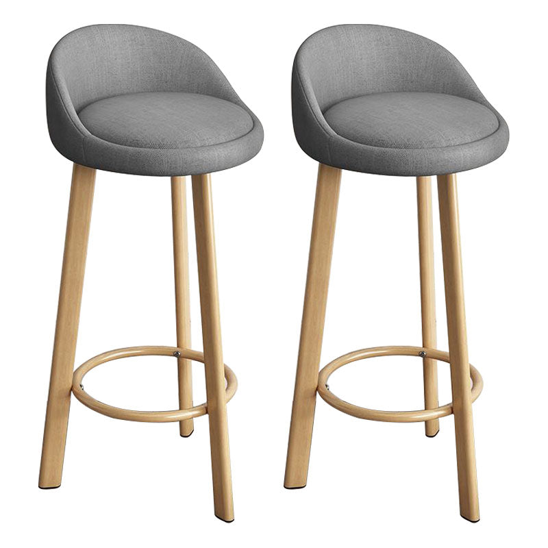 Glam Reception Upholstered Stool Matte Finish Round Footrest Stool Grey Natural 2 Piece Set Clearhalo 'Bar Furniture' 'Bar Stools' 'bar_stools' 'furn' 'furn_bar_stools' 'Furniture' 'furniture_bar_stools' 'Kitchen & Dining Furniture' 4807929