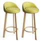 Glam Reception Upholstered Stool Matte Finish Round Footrest Stool Green Natural 2 Piece Set Clearhalo 'Bar Furniture' 'Bar Stools' 'bar_stools' 'furn' 'furn_bar_stools' 'Furniture' 'furniture_bar_stools' 'Kitchen & Dining Furniture' 4807930