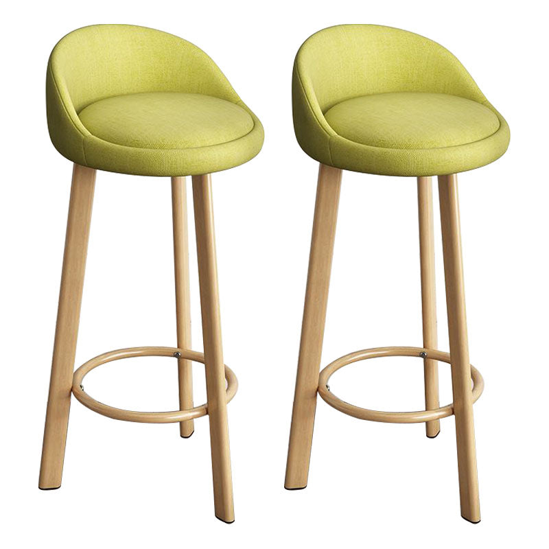 Glam Reception Upholstered Stool Matte Finish Round Footrest Stool Green Natural 2 Piece Set Clearhalo 'Bar Furniture' 'Bar Stools' 'bar_stools' 'furn' 'furn_bar_stools' 'Furniture' 'furniture_bar_stools' 'Kitchen & Dining Furniture' 4807930