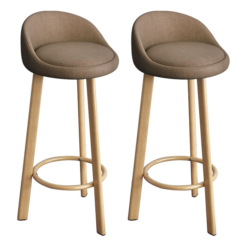 Glam Reception Upholstered Stool Matte Finish Round Footrest Stool Coffee Natural 2 Piece Set Clearhalo 'Bar Furniture' 'Bar Stools' 'bar_stools' 'furn' 'furn_bar_stools' 'Furniture' 'furniture_bar_stools' 'Kitchen & Dining Furniture' 4807931