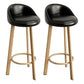 Glam Reception Upholstered Stool Matte Finish Round Footrest Stool Gloss Black Natural 2 Piece Set Clearhalo 'Bar Furniture' 'Bar Stools' 'bar_stools' 'furn' 'furn_bar_stools' 'Furniture' 'furniture_bar_stools' 'Kitchen & Dining Furniture' 4807932