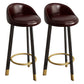 Glam Reception Upholstered Stool Matte Finish Round Footrest Stool Brown Black 2 Piece Set Clearhalo 'Bar Furniture' 'Bar Stools' 'bar_stools' 'furn' 'furn_bar_stools' 'Furniture' 'furniture_bar_stools' 'Kitchen & Dining Furniture' 4807933