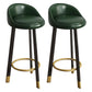 Glam Reception Upholstered Stool Matte Finish Round Footrest Stool Blackish Green Black 2 Piece Set Clearhalo 'Bar Furniture' 'Bar Stools' 'bar_stools' 'furn' 'furn_bar_stools' 'Furniture' 'furniture_bar_stools' 'Kitchen & Dining Furniture' 4807934