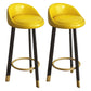 Glam Reception Upholstered Stool Matte Finish Round Footrest Stool Yellow Black 2 Piece Set Clearhalo 'Bar Furniture' 'Bar Stools' 'bar_stools' 'furn' 'furn_bar_stools' 'Furniture' 'furniture_bar_stools' 'Kitchen & Dining Furniture' 4807935