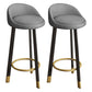 Glam Reception Upholstered Stool Matte Finish Round Footrest Stool Grey Black 2 Piece Set Clearhalo 'Bar Furniture' 'Bar Stools' 'bar_stools' 'furn' 'furn_bar_stools' 'Furniture' 'furniture_bar_stools' 'Kitchen & Dining Furniture' 4807937