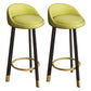 Glam Reception Upholstered Stool Matte Finish Round Footrest Stool Green Black 2 Piece Set Clearhalo 'Bar Furniture' 'Bar Stools' 'bar_stools' 'furn' 'furn_bar_stools' 'Furniture' 'furniture_bar_stools' 'Kitchen & Dining Furniture' 4807938