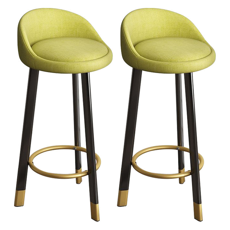 Glam Reception Upholstered Stool Matte Finish Round Footrest Stool Green Black 2 Piece Set Clearhalo 'Bar Furniture' 'Bar Stools' 'bar_stools' 'furn' 'furn_bar_stools' 'Furniture' 'furniture_bar_stools' 'Kitchen & Dining Furniture' 4807938