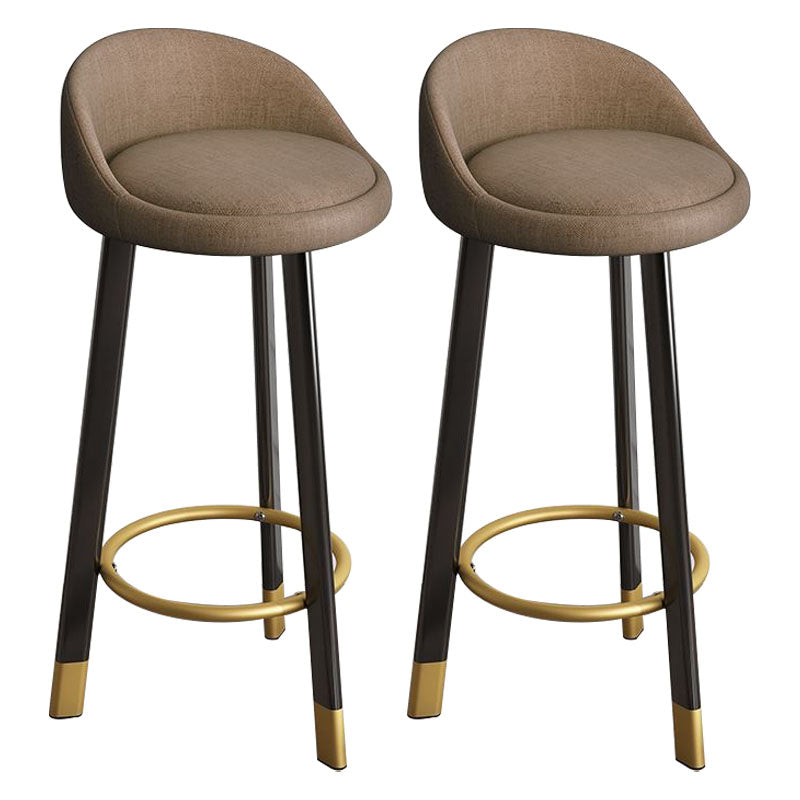 Glam Reception Upholstered Stool Matte Finish Round Footrest Stool Coffee Black 2 Piece Set Clearhalo 'Bar Furniture' 'Bar Stools' 'bar_stools' 'furn' 'furn_bar_stools' 'Furniture' 'furniture_bar_stools' 'Kitchen & Dining Furniture' 4807939