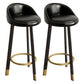 Glam Reception Upholstered Stool Matte Finish Round Footrest Stool Gloss Black Black 2 Piece Set Clearhalo 'Bar Furniture' 'Bar Stools' 'bar_stools' 'furn' 'furn_bar_stools' 'Furniture' 'furniture_bar_stools' 'Kitchen & Dining Furniture' 4807940