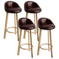 Glam Reception Upholstered Stool Matte Finish Round Footrest Stool Brown Natural 4 Piece Set Clearhalo 'Bar Furniture' 'Bar Stools' 'bar_stools' 'furn' 'furn_bar_stools' 'Furniture' 'furniture_bar_stools' 'Kitchen & Dining Furniture' 4807941