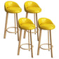 Glam Reception Upholstered Stool Matte Finish Round Footrest Stool Yellow Natural 4 Piece Set Clearhalo 'Bar Furniture' 'Bar Stools' 'bar_stools' 'furn' 'furn_bar_stools' 'Furniture' 'furniture_bar_stools' 'Kitchen & Dining Furniture' 4807943