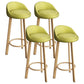 Glam Reception Upholstered Stool Matte Finish Round Footrest Stool Green Natural 4 Piece Set Clearhalo 'Bar Furniture' 'Bar Stools' 'bar_stools' 'furn' 'furn_bar_stools' 'Furniture' 'furniture_bar_stools' 'Kitchen & Dining Furniture' 4807946