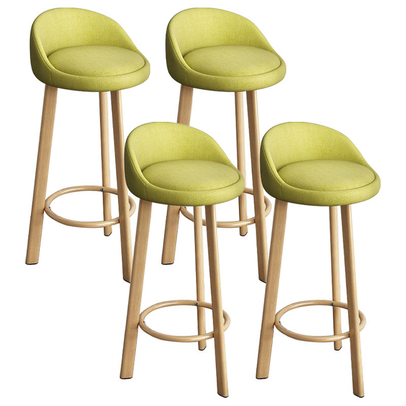 Glam Reception Upholstered Stool Matte Finish Round Footrest Stool Green Natural 4 Piece Set Clearhalo 'Bar Furniture' 'Bar Stools' 'bar_stools' 'furn' 'furn_bar_stools' 'Furniture' 'furniture_bar_stools' 'Kitchen & Dining Furniture' 4807946