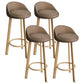 Glam Reception Upholstered Stool Matte Finish Round Footrest Stool Coffee Natural 4 Piece Set Clearhalo 'Bar Furniture' 'Bar Stools' 'bar_stools' 'furn' 'furn_bar_stools' 'Furniture' 'furniture_bar_stools' 'Kitchen & Dining Furniture' 4807947