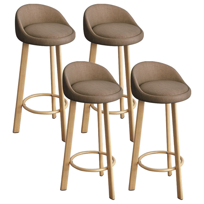 Glam Reception Upholstered Stool Matte Finish Round Footrest Stool Coffee Natural 4 Piece Set Clearhalo 'Bar Furniture' 'Bar Stools' 'bar_stools' 'furn' 'furn_bar_stools' 'Furniture' 'furniture_bar_stools' 'Kitchen & Dining Furniture' 4807947