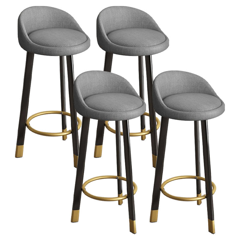 Glam Reception Upholstered Stool Matte Finish Round Footrest Stool Grey Black 4 Piece Set Clearhalo 'Bar Furniture' 'Bar Stools' 'bar_stools' 'furn' 'furn_bar_stools' 'Furniture' 'furniture_bar_stools' 'Kitchen & Dining Furniture' 4807953